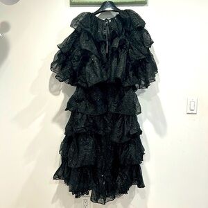 Club Exx Tulle layer black stardust duster cardigan maxi full xs/s women’s new